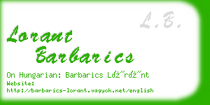 lorant barbarics business card